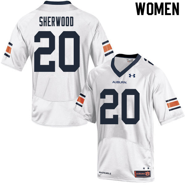 Women's Auburn Tigers #20 Jamien Sherwood White 2020 College Stitched Football Jersey